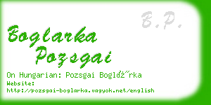 boglarka pozsgai business card